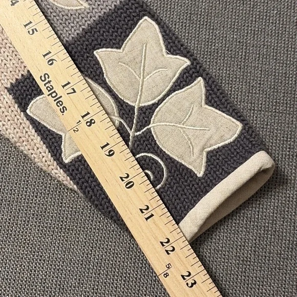 VTG Orvis Women's Patchwork Leaf Knit Grandma Sweater Button Front Cottagecore S - Picture 15 of 16